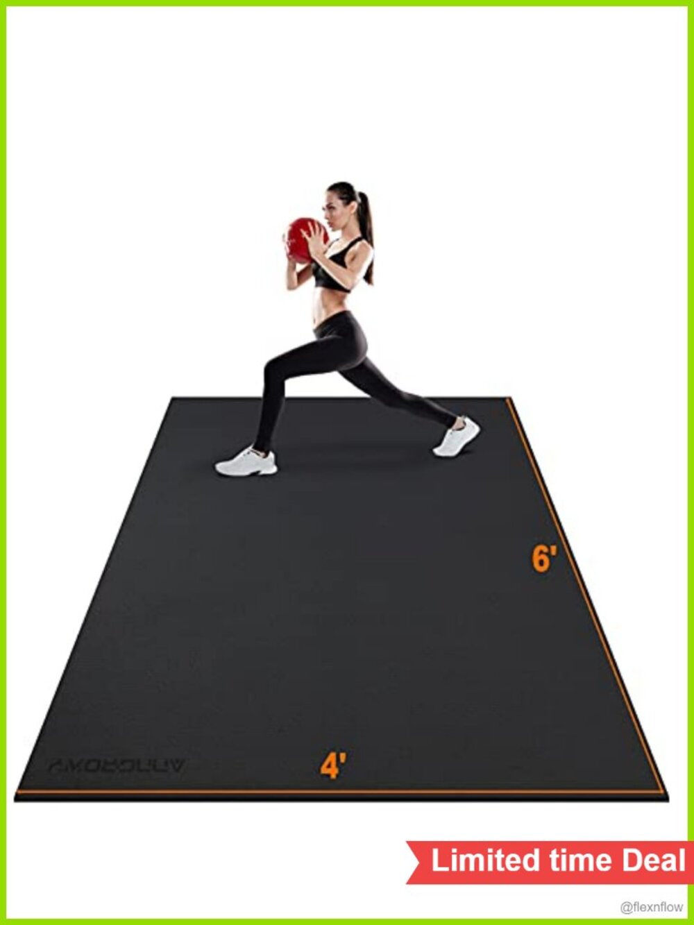 Heavy Duty PVC Exercise Mat 7mm Shoe Friendly Large Fitness Mat